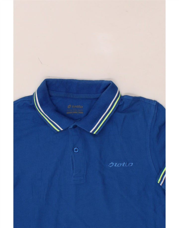 LOTTO Mens Polo Shirt Medium Blue Cotton Vintage Lotto and Second-Hand Lotto from Messina Hembry 