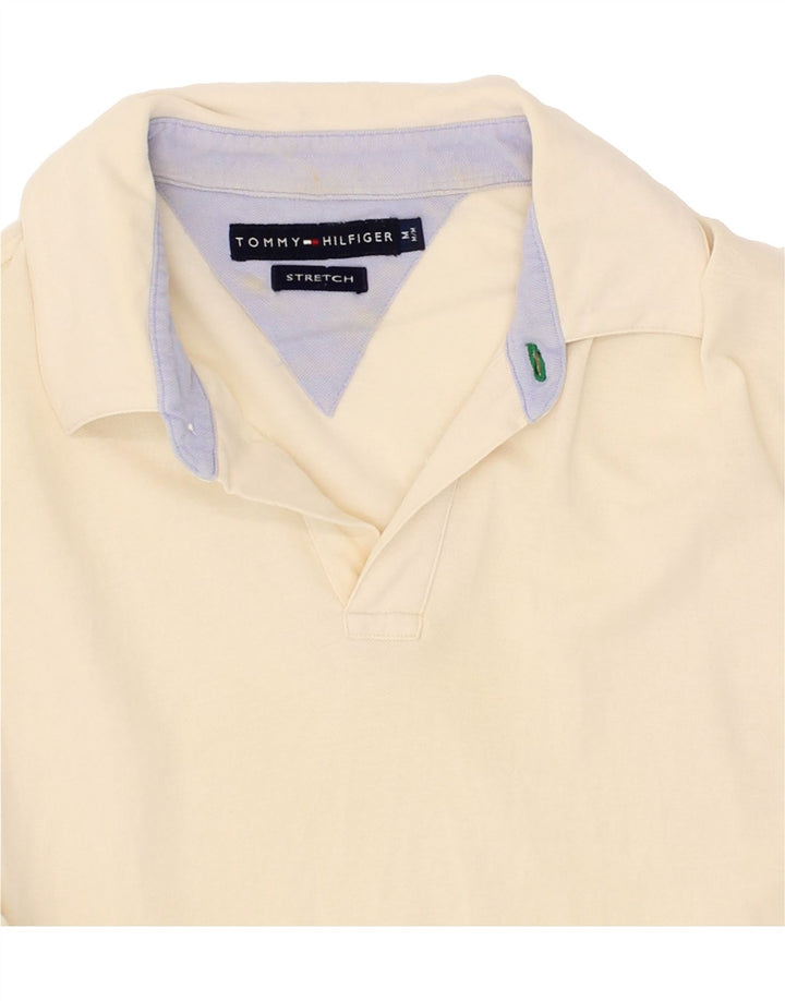 TOMMY HILFIGER Mens Polo Shirt Medium Off White Cotton Vintage Tommy Hilfiger and Second-Hand Tommy Hilfiger from Messina Hembry 