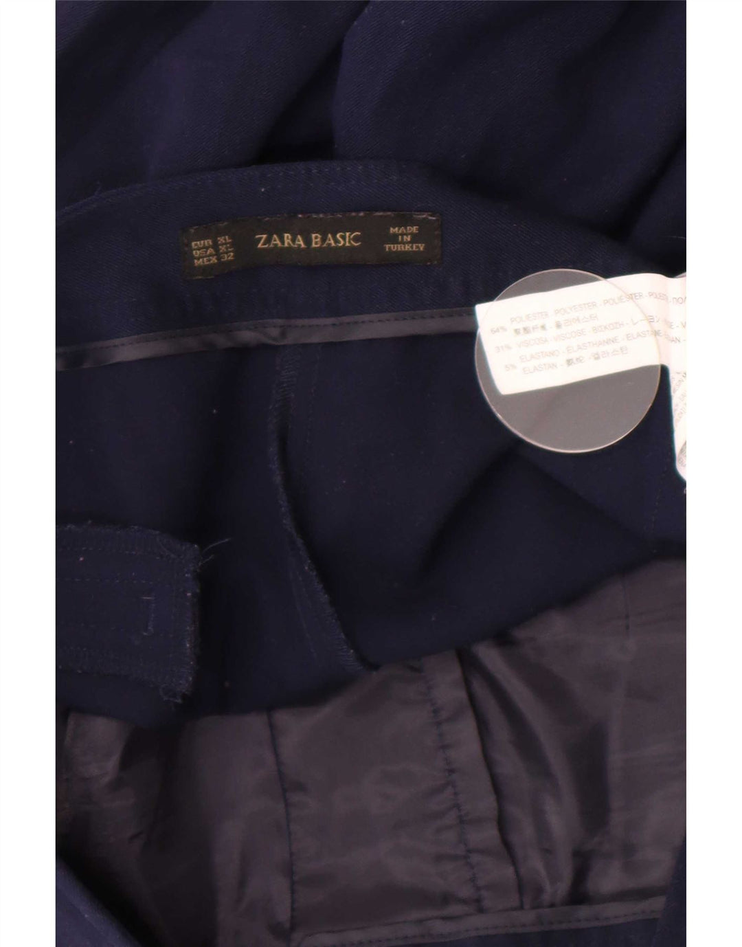 Zara Γυναικείο Bootcut Casual Παντελόνι XL W32 L34 Navy Blue Polyester