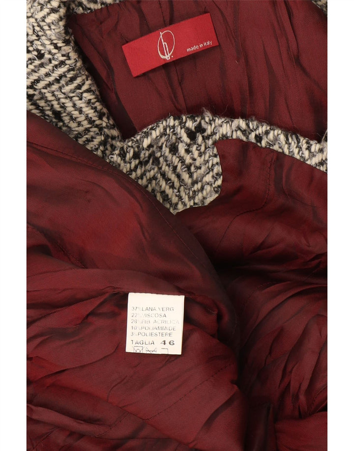 Vintage γυναικείο σακάκι 2 κουμπιών IT 46 μεγάλο γκρι μαλλί ψαροκόκαλο