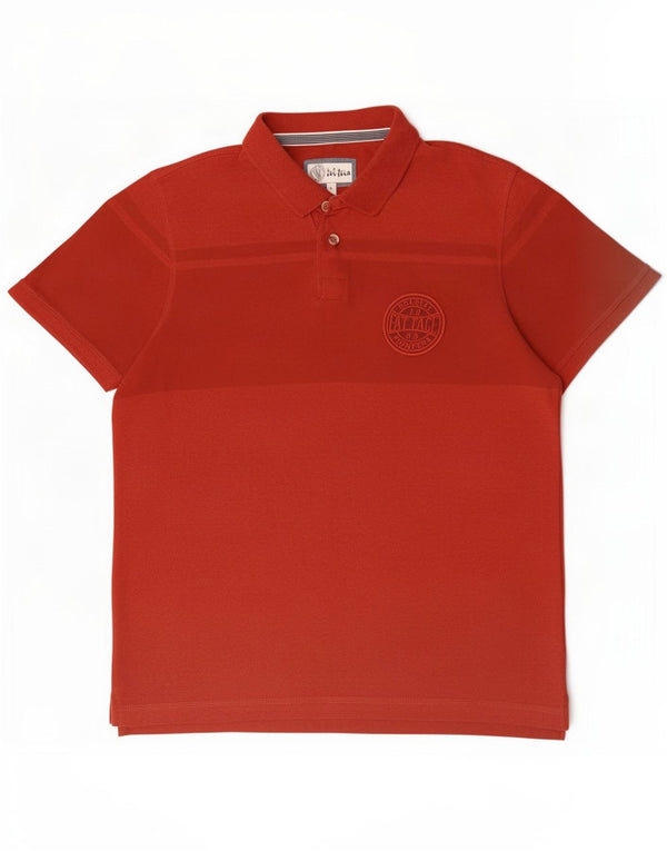 Fat Face Mens Polo Shirt Large Red Colourblock Cotton