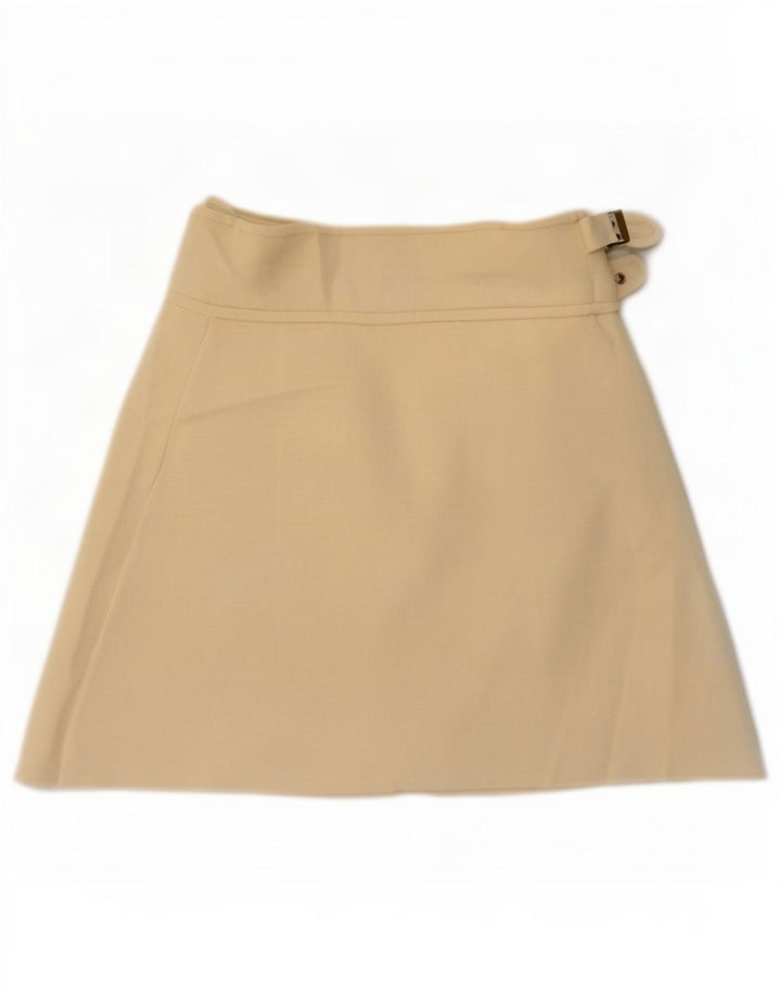 Zara Γυναικεία Mini Wrap Φούστα Small W26 Off White Polyamide