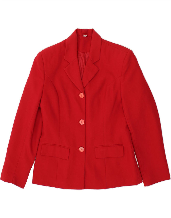 CLASSICS Womens 3 Button Blazer Jacket UK 12 Medium Red Vintage Classics and Second-Hand Classics from Messina Hembry 