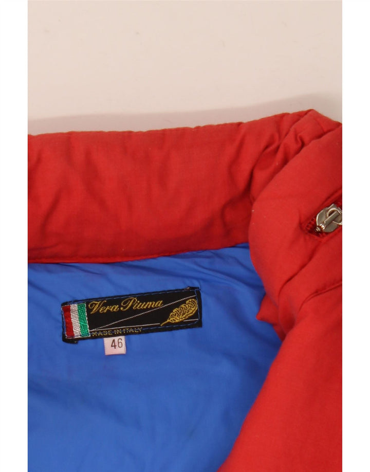 Vintage Ανδρικό μπουφάν με κουκούλα IT 46 Small Red Colourblock Πολυεστέρας