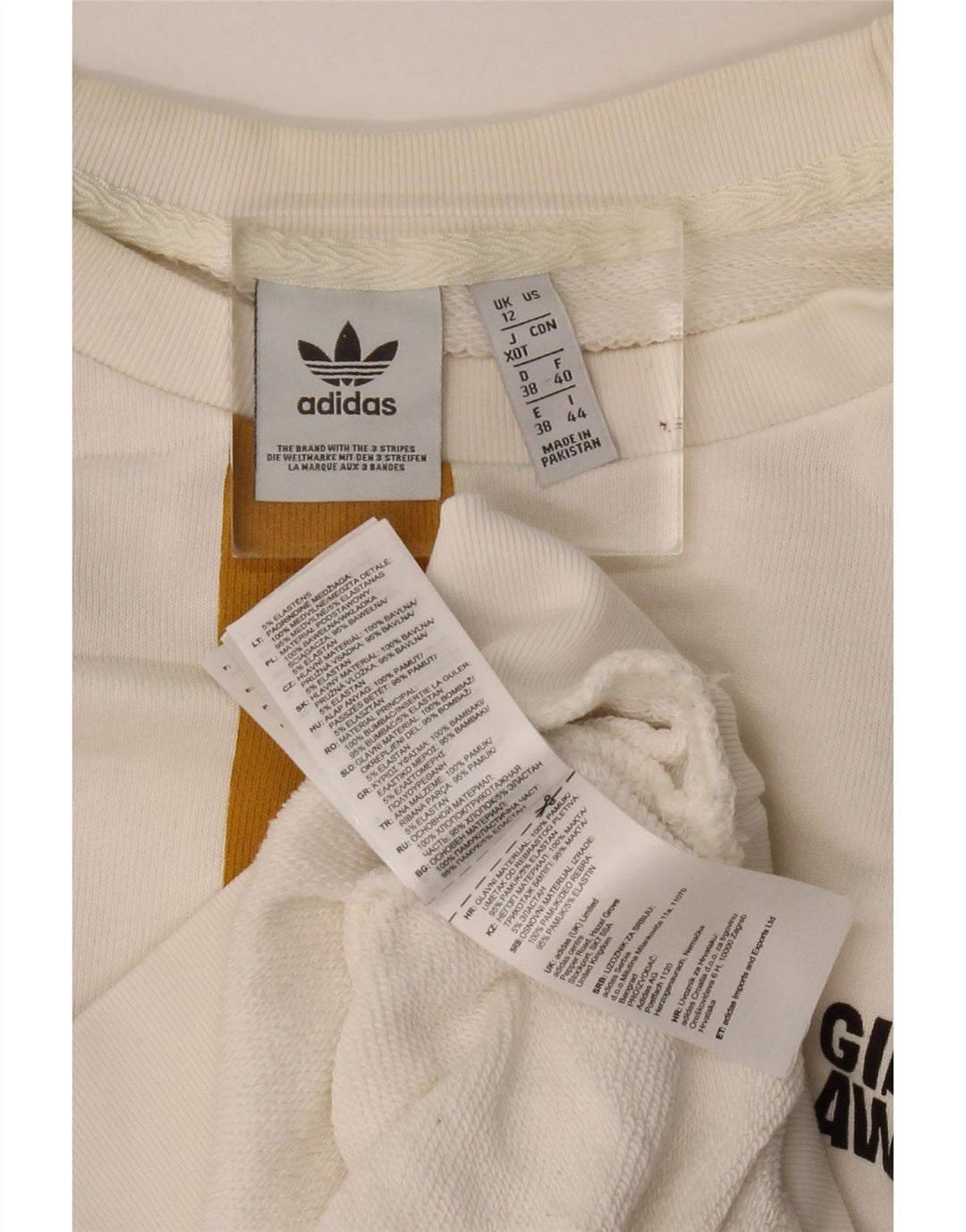 Γυναικείο φούτερ ADIDAS Oversized Jumper UK 12 Medium White Colourblock