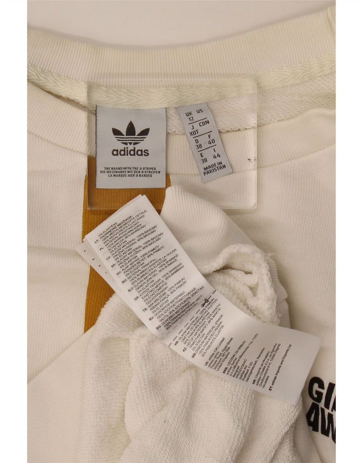 Γυναικείο φούτερ ADIDAS Oversized Jumper UK 12 Medium White Colourblock