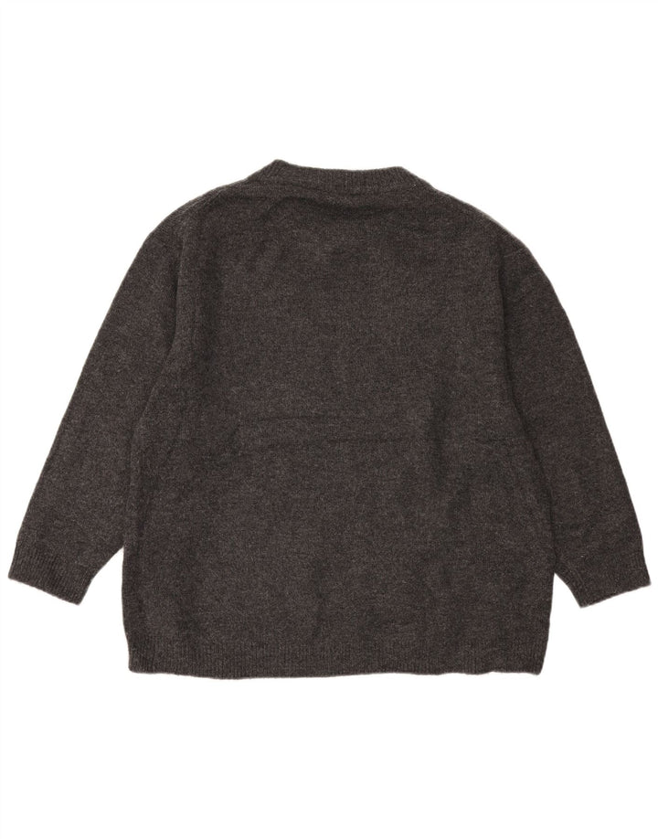 ZARA Mens Loose Fit Crew Neck Jumper Sweater Medium Grey