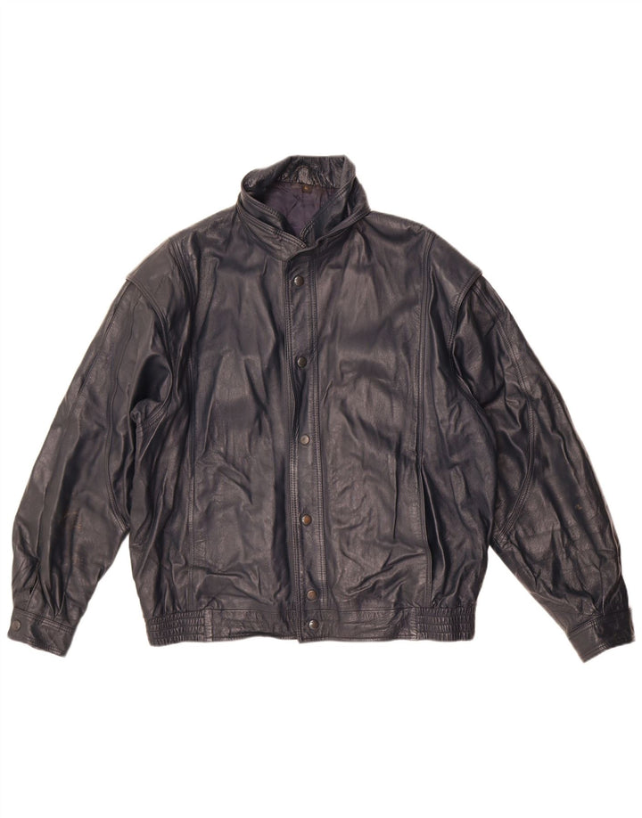 Sterling ανδρικό δερμάτινο μπουφάν UK 40 Large Navy Blue Leather