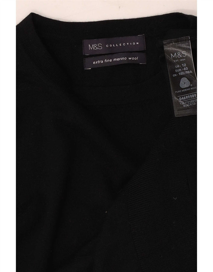 Marks & Spencer Γυναικείο πουλόβερ με λαιμόκοψη UK 12 Medium Black