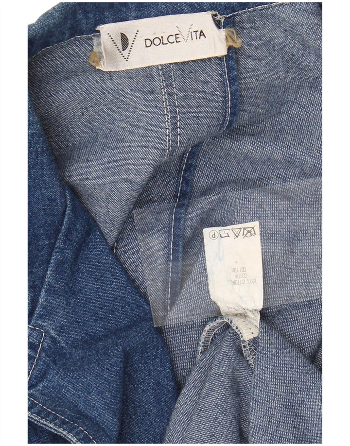DOLCE VITA Γυναικείο τζιν σακάκι με 2 κουμπιά UK 14 μεγάλο μπλε βαμβακερό