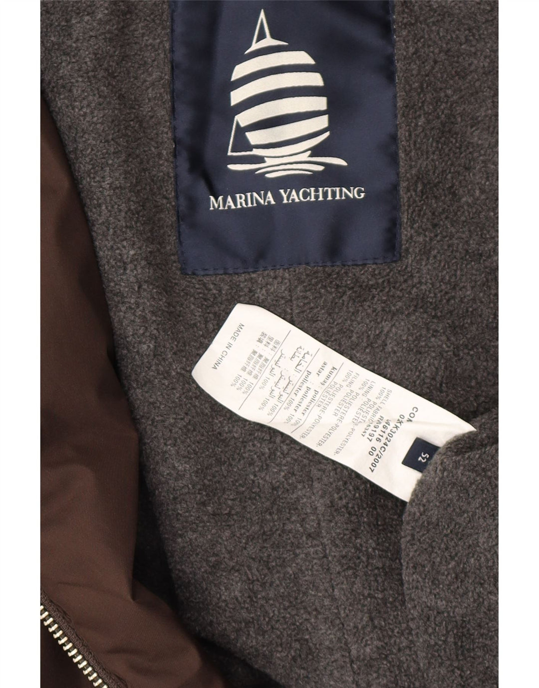 Marina Yachting Mens Utility Jacket IT 52 XL Brown Polyester