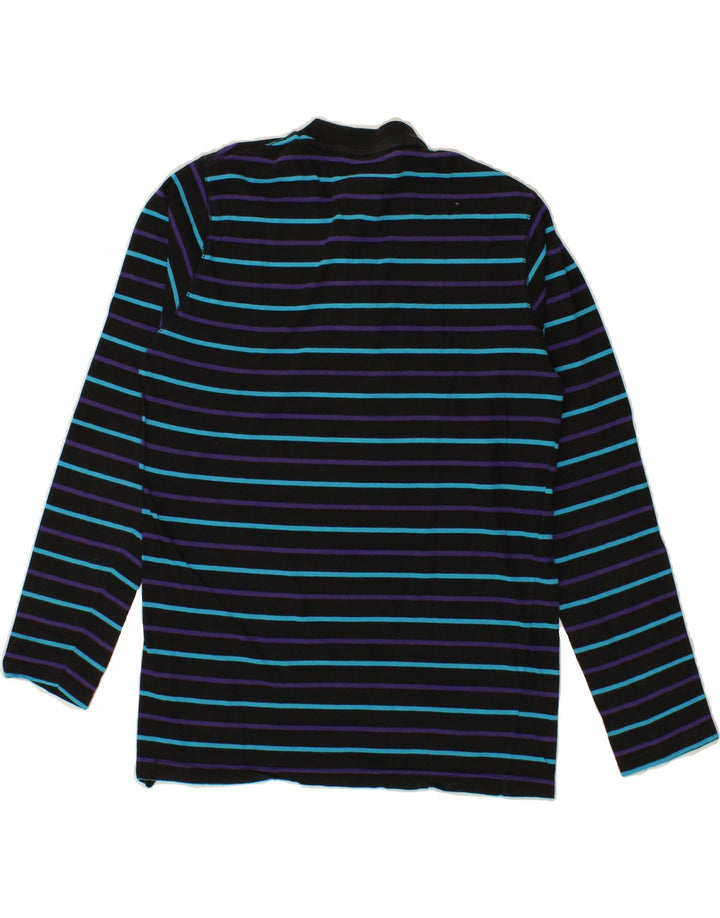 JACK & JONES Mens Top Long Sleeve XL Black Striped Cotton Vintage Jack & Jones and Second-Hand Jack & Jones from Messina Hembry 