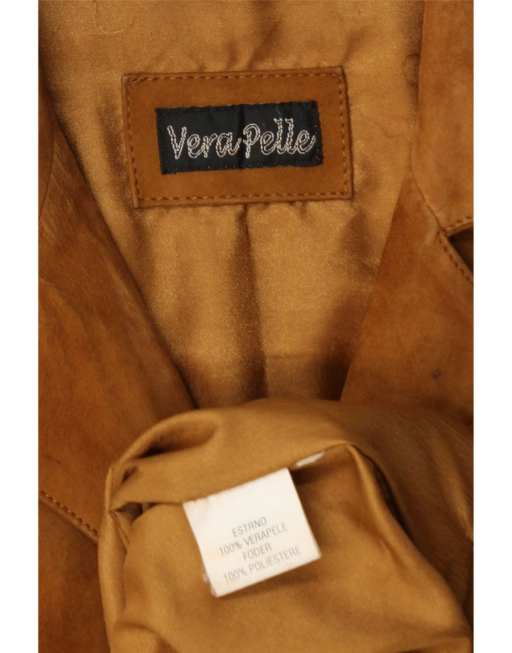 VINTAGE Γυναικείο Suede Jacket UK 18 XL Καφέ Δερμάτινο