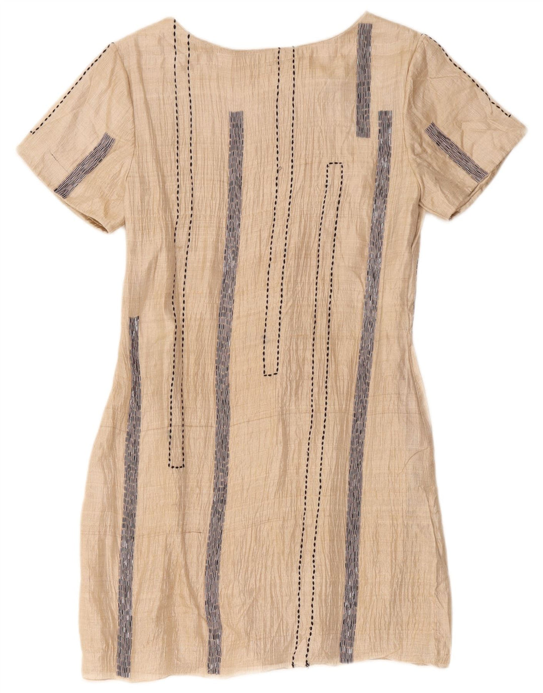 Aftershock Γυναικείο φόρεμα Shift UK 14 Large Beige ριγέ