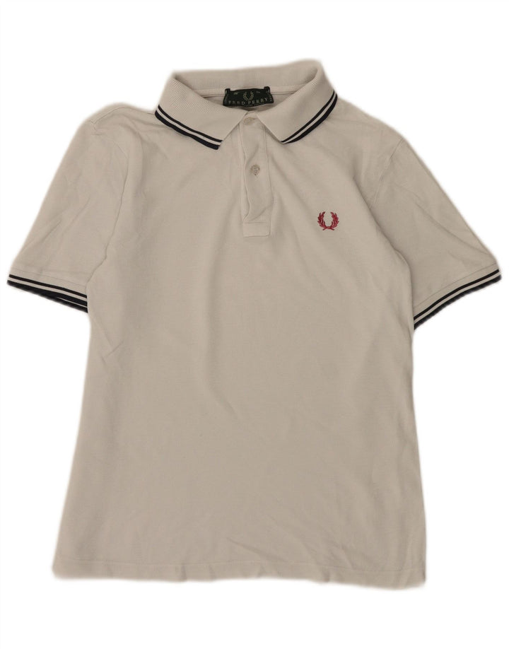 Fred Perry Ανδρικό μπλουζάκι πόλο, μικρό λευκό βαμβακερό ριγέ