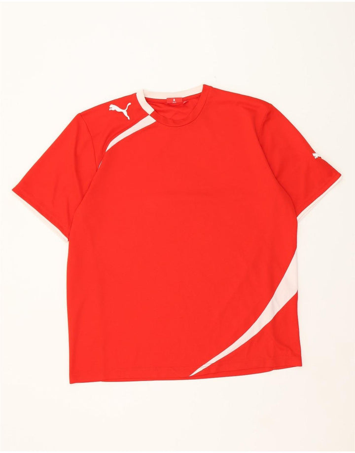 PUMA Mens Graphic T-Shirt Top Large Red Vintage Puma and Second-Hand Puma from Messina Hembry 