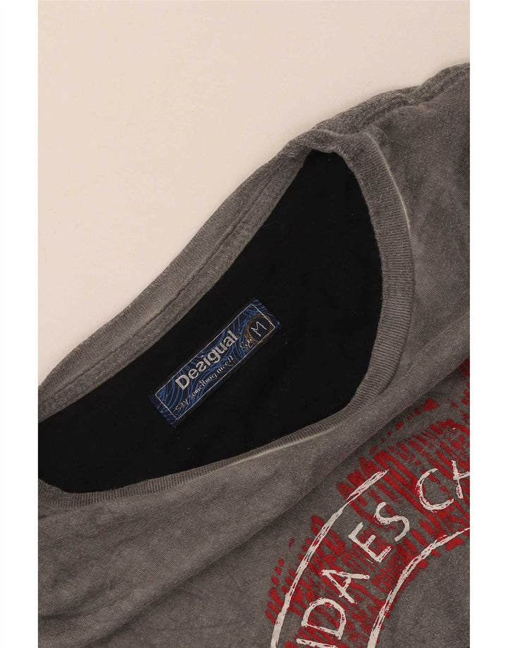 Ανδρικό γραφικό T-Shirt Desigual Top Medium Grey