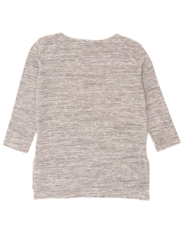 Marks & Spencer Γυναικεία Loose Fit Top 3/4 μανίκια UK 8 Small Grey Flecked