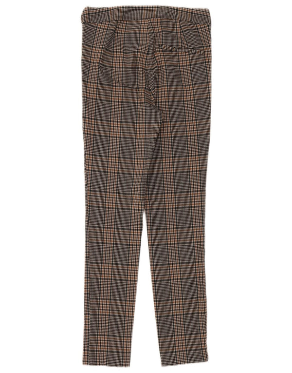Zara Γυναικείο Slim παντελόνι Chino XS W24 L26 Brown Check Viscose