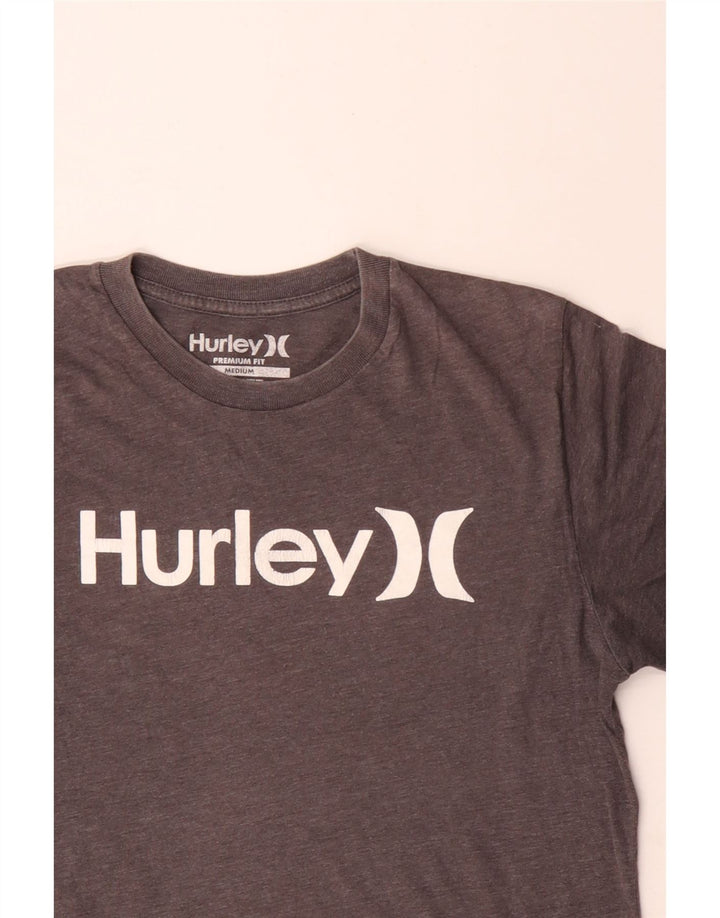 Ανδρικό γραφικό μπλουζάκι Hurley Premium Fit Τοπ μεσαίο γκρι βαμβακερό