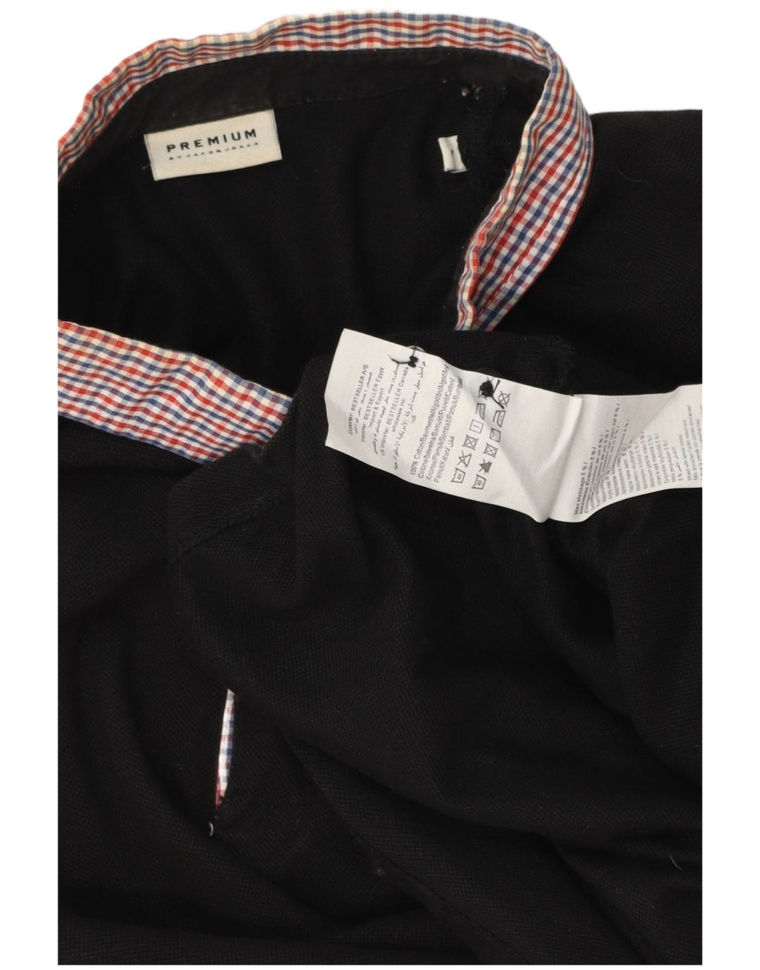 Ανδρικό μπλουζάκι πόλο Jack & Jones, μεγάλο μαύρο βαμβακερό