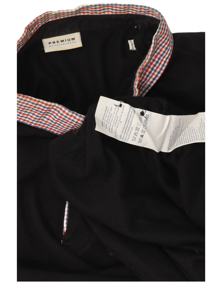 Ανδρικό μπλουζάκι πόλο Jack & Jones, μεγάλο μαύρο βαμβακερό