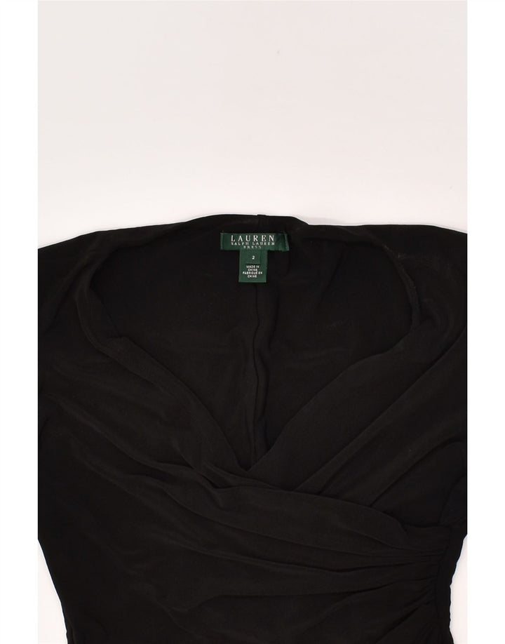 RALPH LAUREN Womens Long Sleeve Basic Dress US 2 XS Black Colourblock | Vintage Ralph Lauren | Thrift | Second-Hand Ralph Lauren | Used Clothing | Messina Hembry 