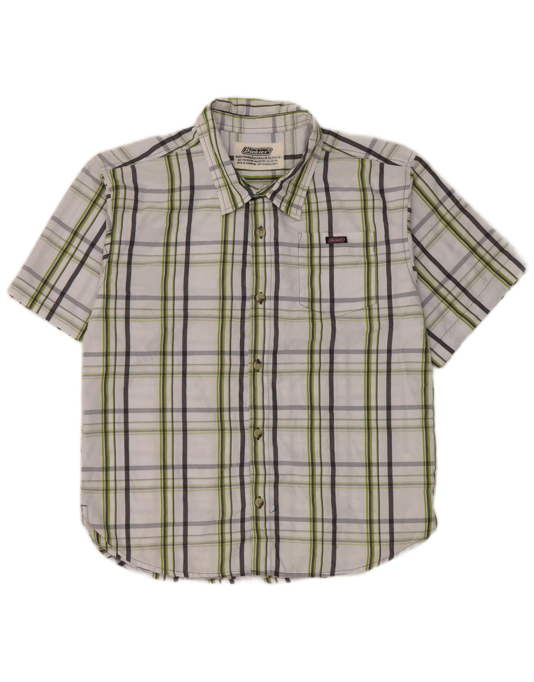 Dickies Boys κοντομάνικο πουκάμισο 14-15 ετών XL White Check Polyester