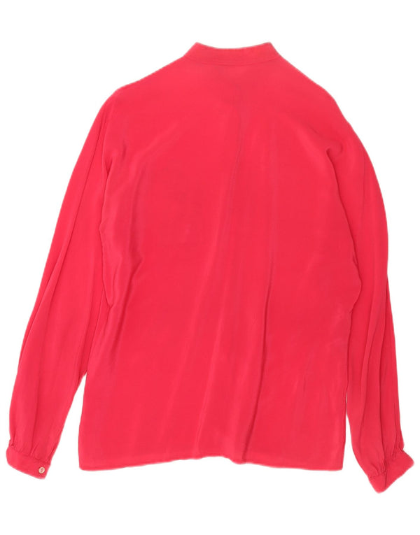 Vintage γυναικείο γραφικό πουκάμισο UK 14 Medium Pink Acetate