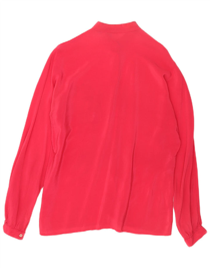 Vintage γυναικείο γραφικό πουκάμισο UK 14 Medium Pink Acetate