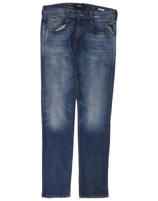 Replay Ανδρικό Slim Jeans W32 L32 Blue Cotton