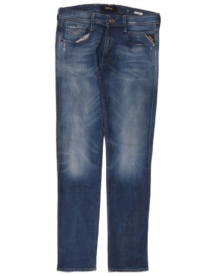 Replay Ανδρικό Slim Jeans W32 L32 Blue Cotton