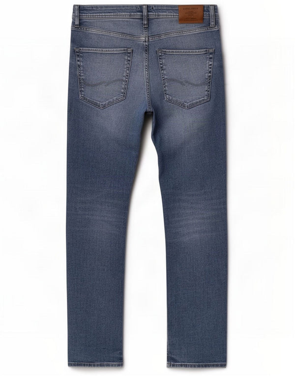 Jack & Jones Mens Tim Distressed Slim Jeans W32 L32 Blue Cotton