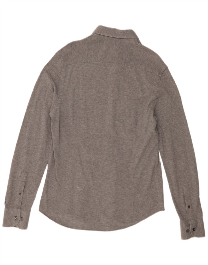 Ανδρικό πουκάμισο Massimo Dutti σε μεσαίο γκρι φλιτζάνι