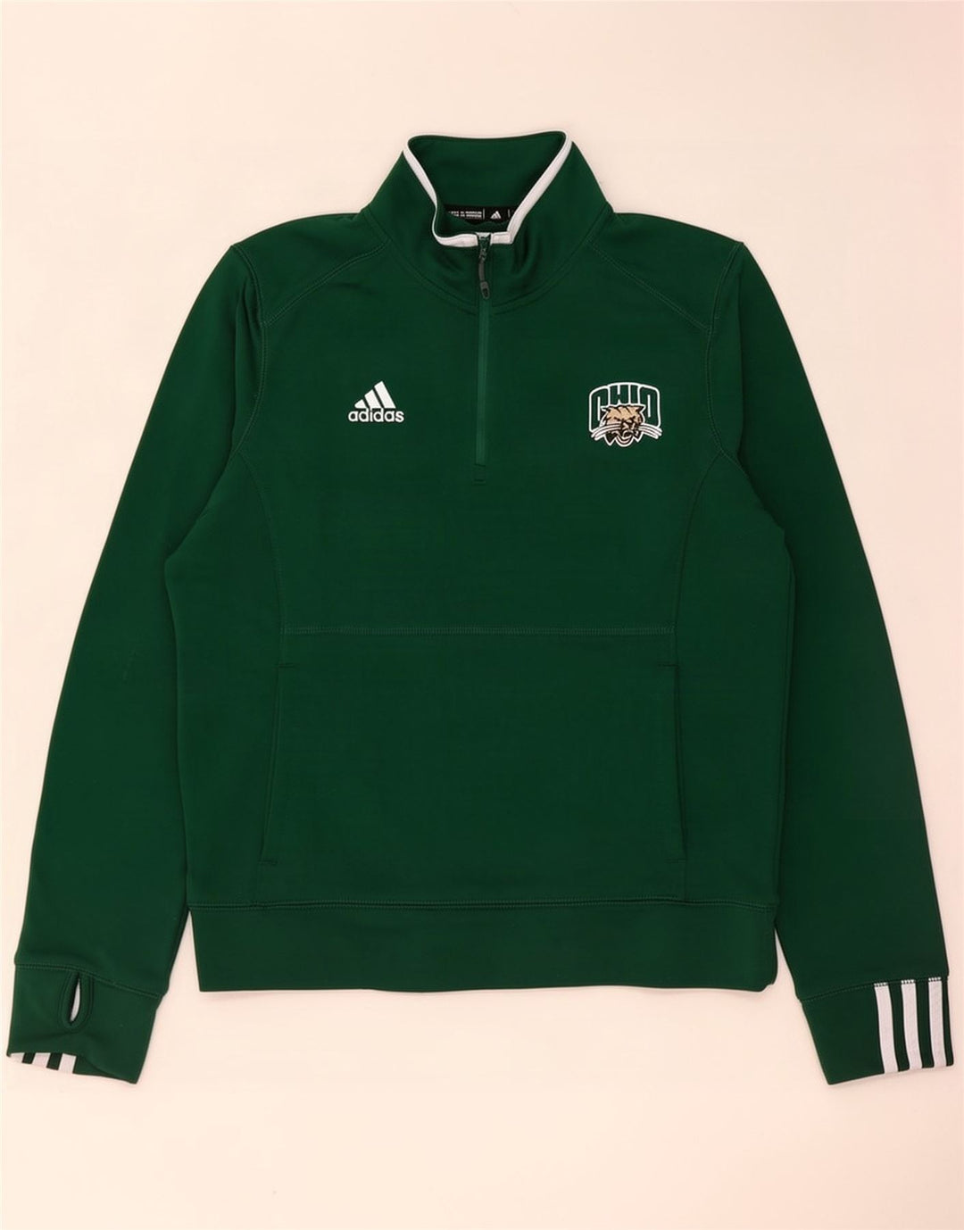 Ανδρικό φούτερ Adidas Ohio με φερμουάρ, μεσαίο πράσινο