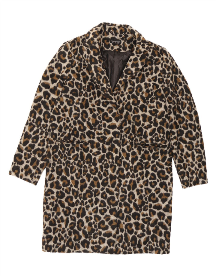 Topshop Γυναικείο Πανωφόρι UK 10 Small Brown Animal Print Polyester