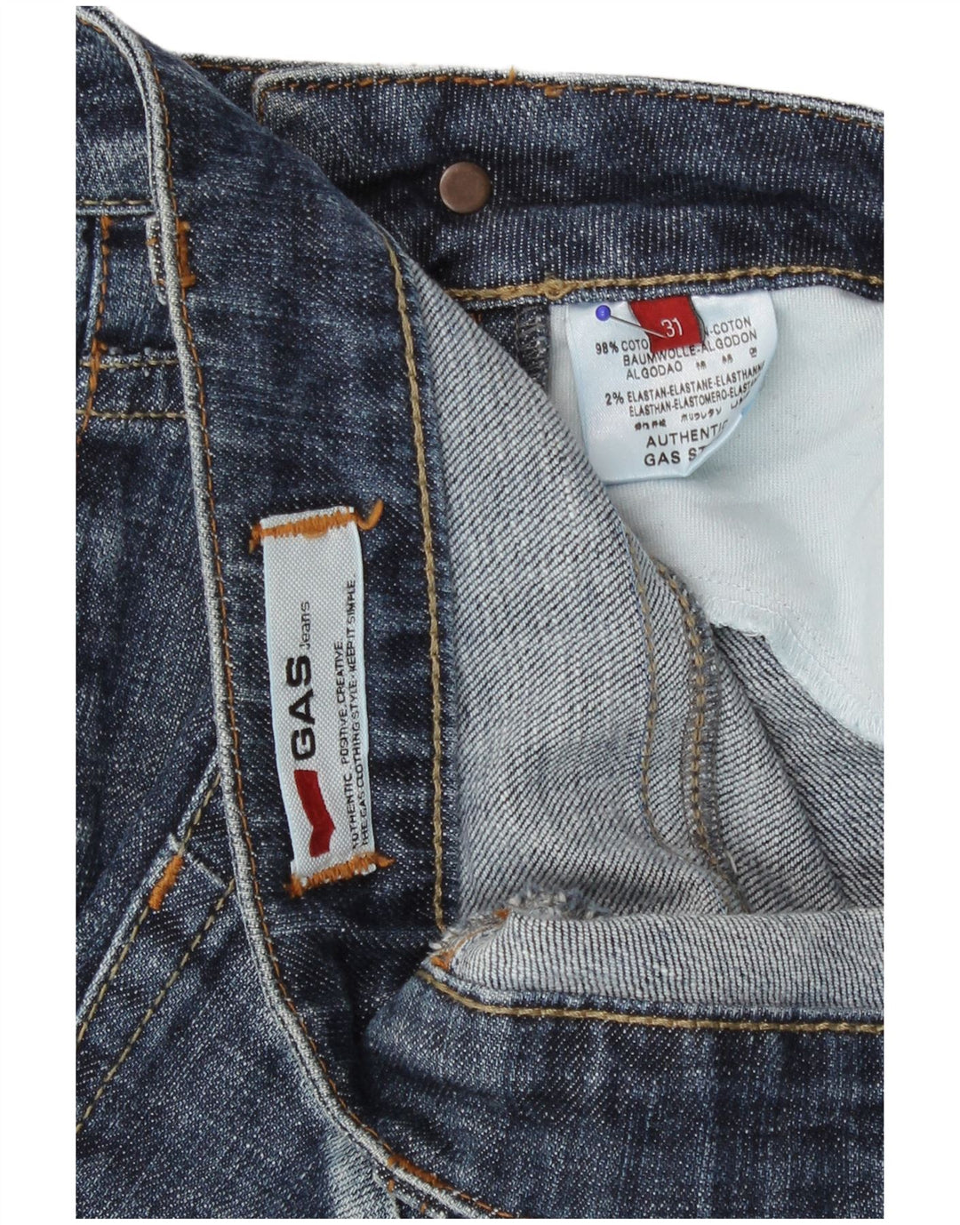 Gas Γυναικείο Slim Jeans W31 L29 Μπλε Βαμβακερό