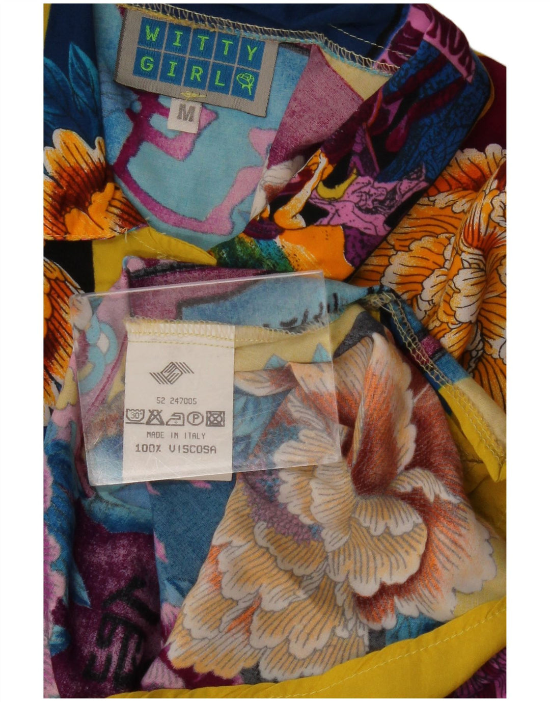 WITTY GIRL Γυναικείο πουκάμισο υπερμεγέθη μπλούζα UK 14 μεσαία πολύχρωμα φλοράλ