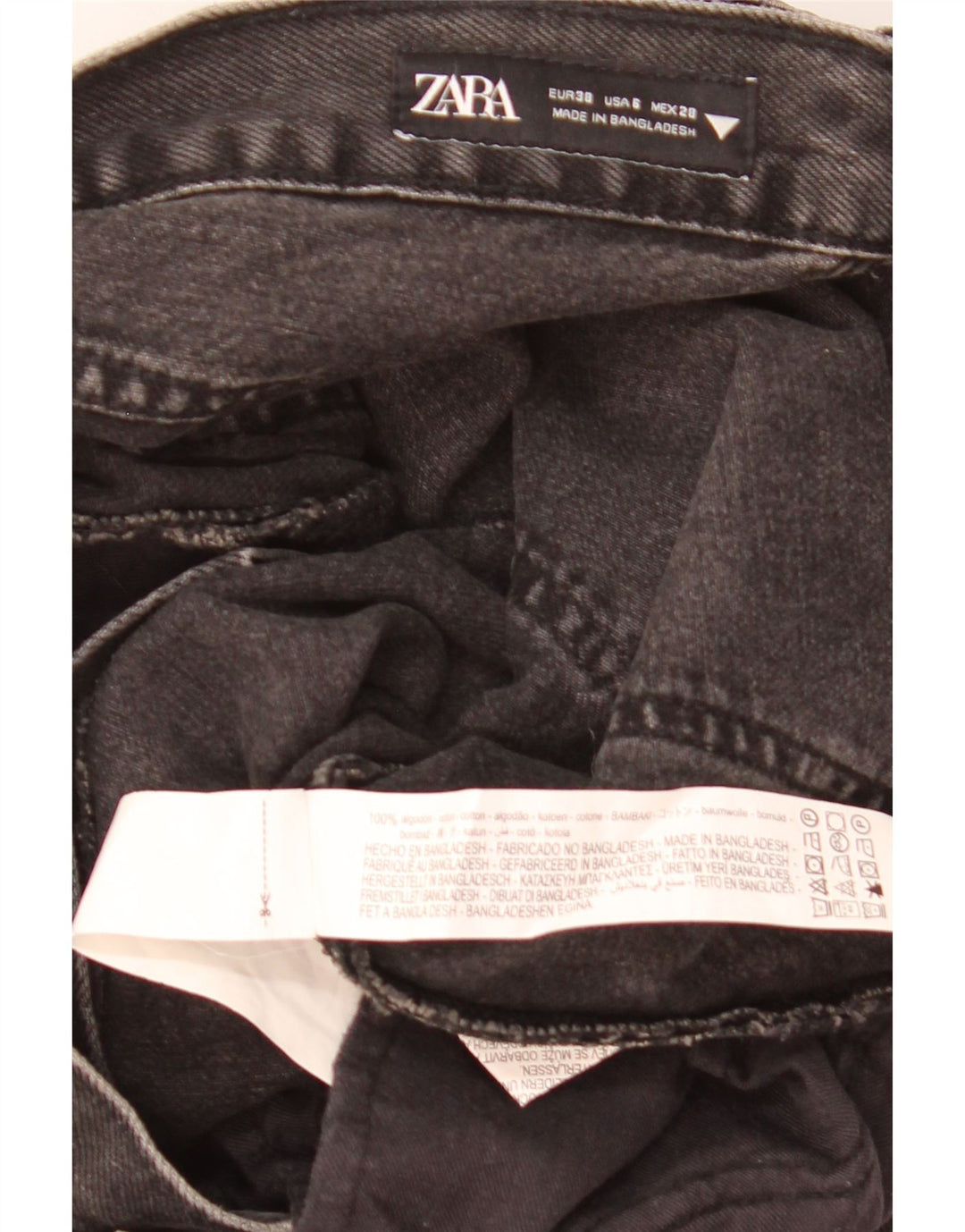 Zara Γυναικείο ίσιο τζιν EU 38 Small W29 L30 Γκρι βαμβακερό