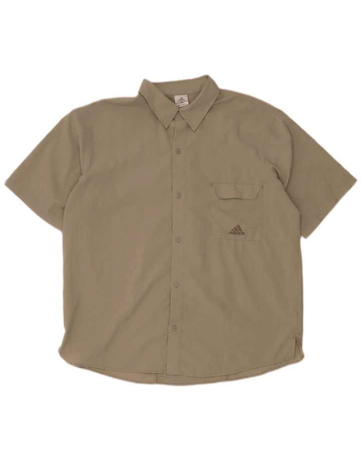 Ανδρικό κοντομάνικο μπλουζάκι ADIDAS UK 46/48 XL Μπεζ πολυεστέρας