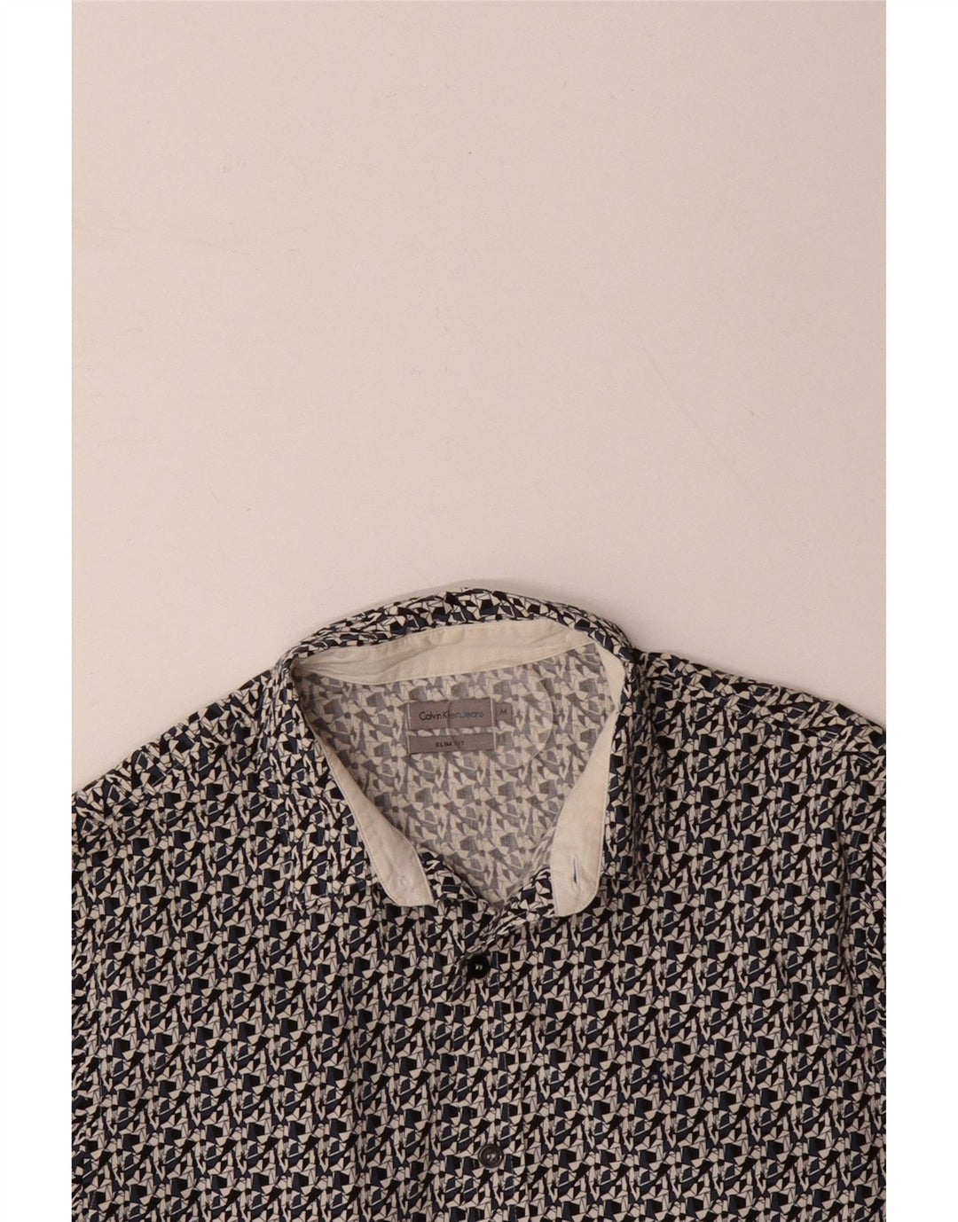 Ανδρικό πουκάμισο CALVIN KLEIN JEANS Slim Fit Μεσαίο μαύρο γεωμετρικό βαμβακερό