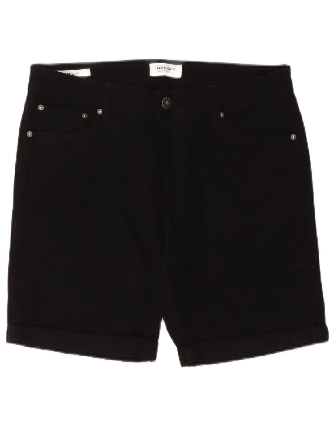 Ανδρικό κανονικό σορτς Jack & Jones, μεσαίο W32, μαύρο βαμβακερό