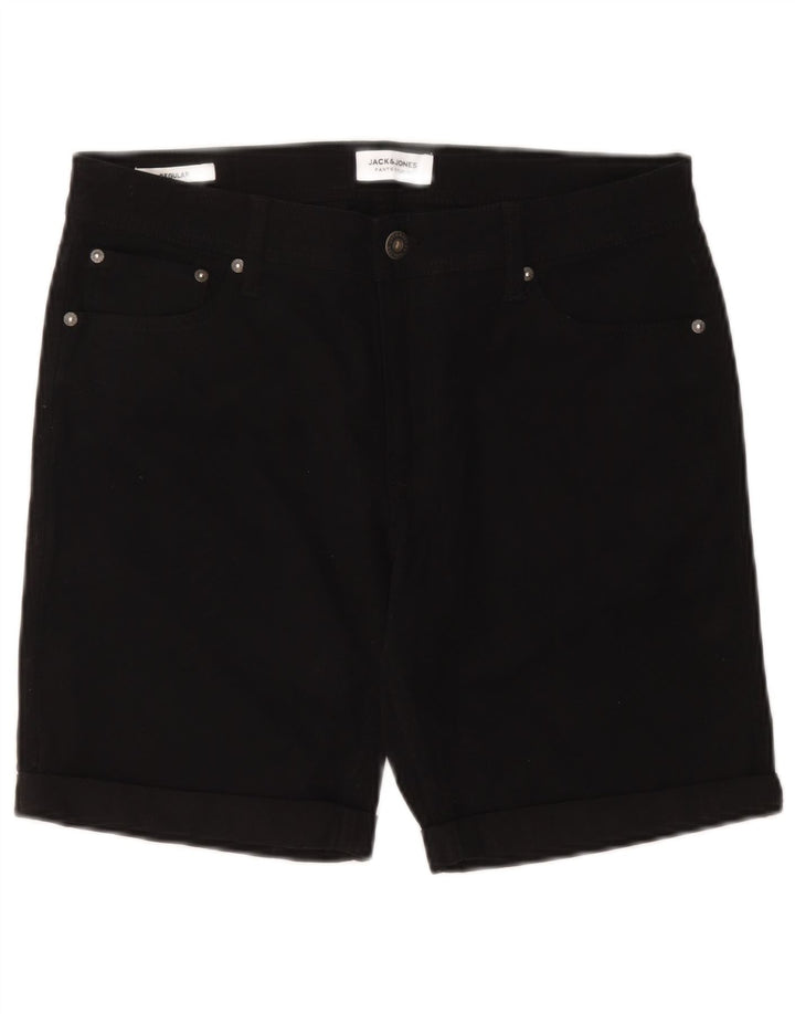 Ανδρικό κανονικό σορτς Jack & Jones, μεσαίο W32, μαύρο βαμβακερό