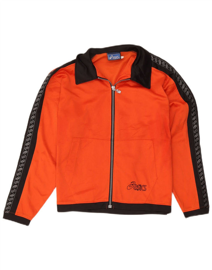 Γυναικεία αθλητική φόρμα γραφικών Asics Top Jacket UK 16 Large Orange Colourblock