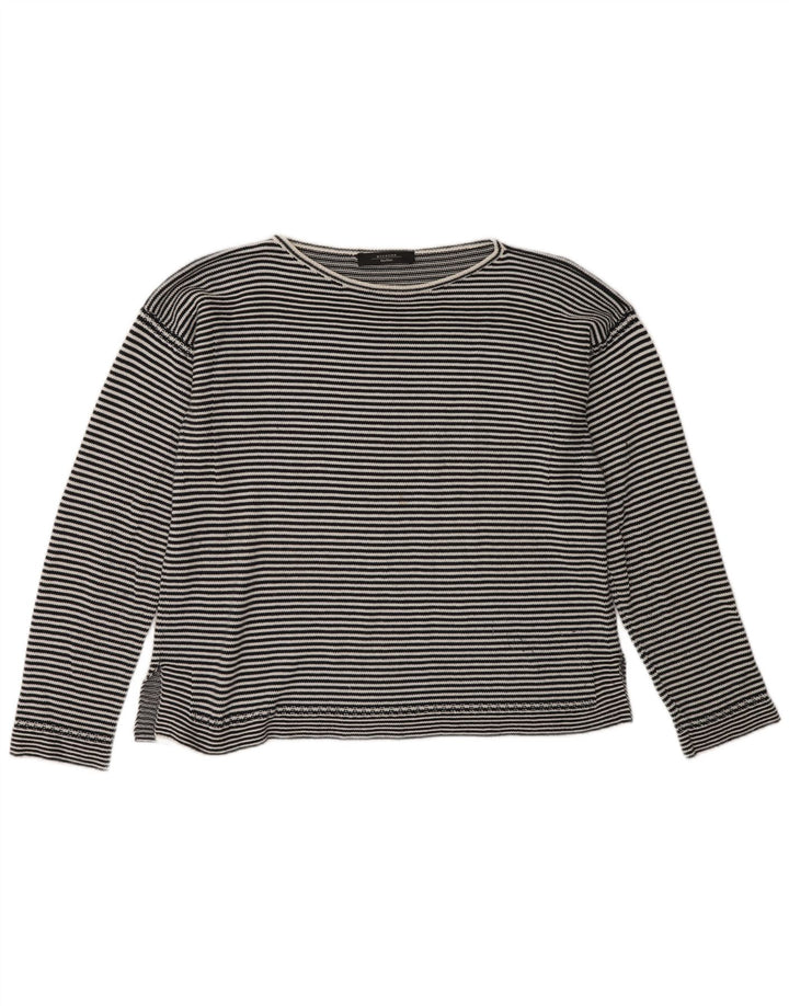 Max Mara Γυναικείο Σαββατοκύριακο μακρυμάνικο UK 16 Large Black Pinstripe