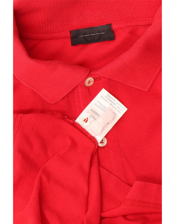 Sergio Tacchini Ανδρικό μπλουζάκι πόλο IT 46 Μικρό κόκκινο βαμβακερό