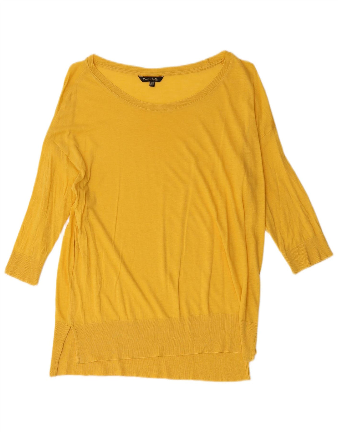 Massimo Dutti Γυναικείο Μπλουζάκι 3/4 Μανίκι UK 18 XL Κίτρινο