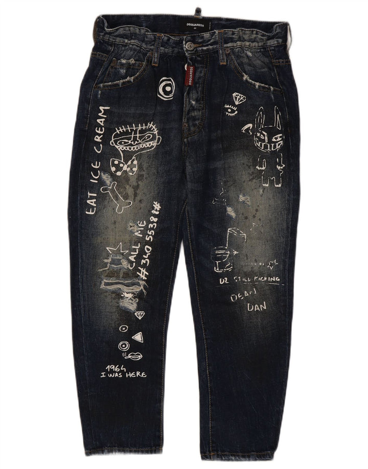 Dsquared2 Γυναικείο Cropped Jeans IT 44 Medium W34 L23 Navy Blue