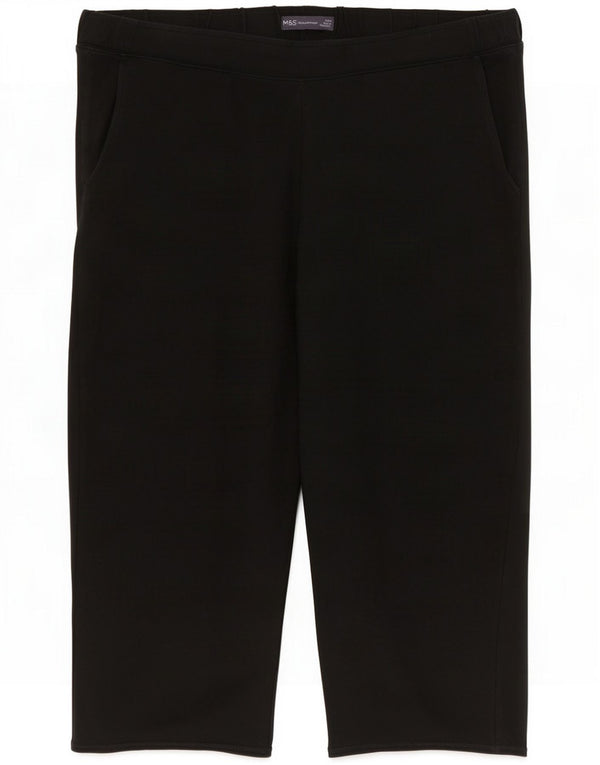 Marks & Spencer Womens Capri Tracksuit Trousers UK 18 XL Black Cotton