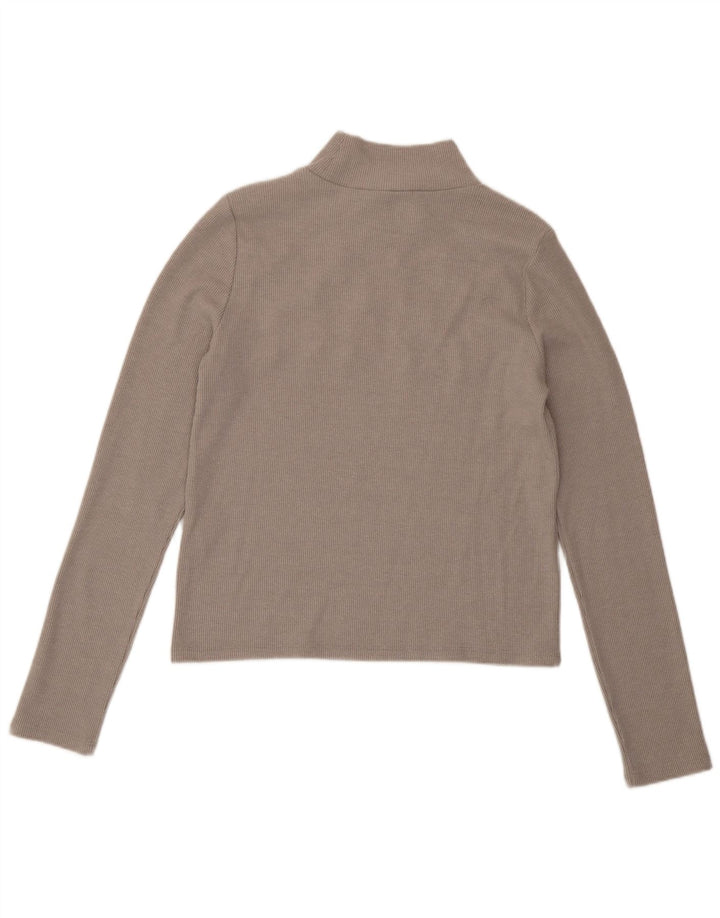 Zara Γυναικείο τοπ μακρυμάνικο UK 14 Large Grey Polyester